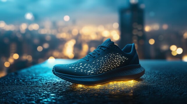 Stylish running shoe product shot for athletic footwear advertisement use
