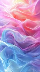 Fototapeta premium Abstract Pastel Fabric Texture Flowing Sheer Drape in Pink Purple and Blue Hues