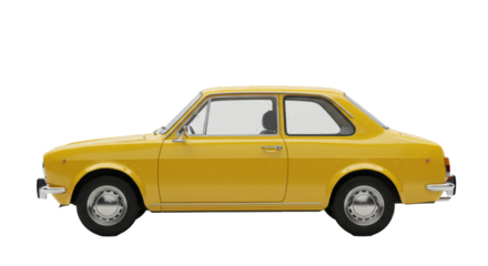 Isolated Classic Yellow Car