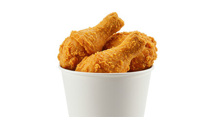 Isolated Bucket of Fried Chicken