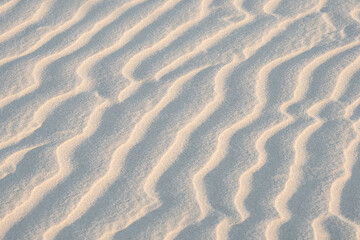 Beautiful landscape of desert sand dunes. Surface of the sand
