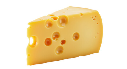 Isolated Slice of Swiss Cheese