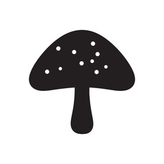 vector of black silhouette of Mushroom