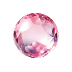pink crystal bubble isolated on white background