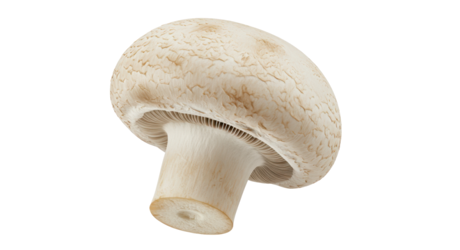 Isolated White Button Mushroom