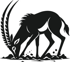 Silhouette of a antelope vector
