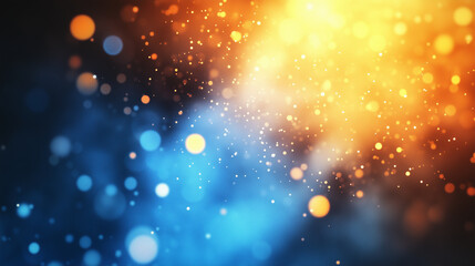 Fototapeta premium Festive bokeh: dark blurred Christmas lights background with happy holiday party glow and warm flare