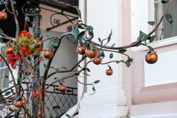  Iron apples on a metal tree at St. Nicholas Convent