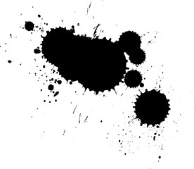 black ink brush painting splatter splash artistic