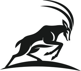Silhouette of a antelope vector