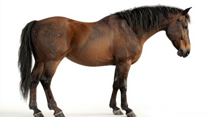 Obraz premium Elegant brown horse in studio animal photography captivating portrait isolated environment