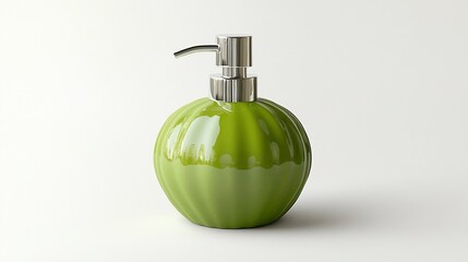 Elegant Olive Green Ceramic Soap Dispenser with Chrome Pump