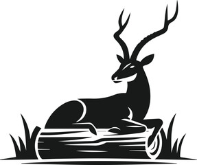 Silhouette of a antelope vector