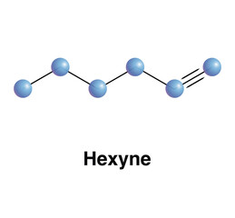 Hexynes Subgroup Alkynes Of Isomeric Compounds Formula C6H10. Industrial Icon Vector Illustration