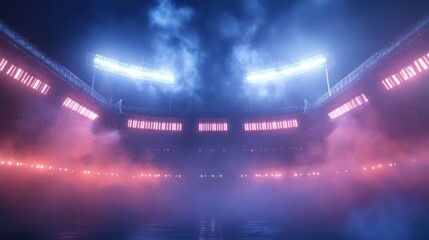 Night Stadium, Fog, Lights, Game, Promo