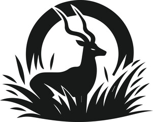 Silhouette of a antelope vector
