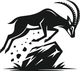 Silhouette of a antelope vector