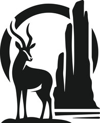Silhouette of a antelope vector