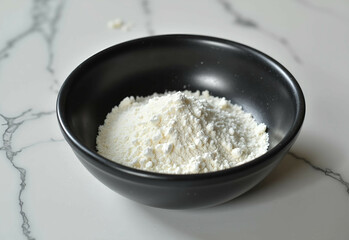 Black Bowl White Powder Marble Slab Kitchen