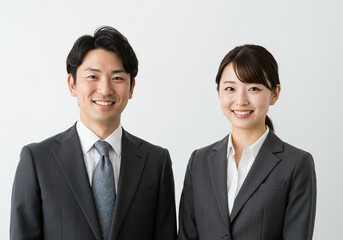 男女のビジネスマン, 笑顔