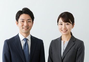 男女のビジネスマン, 笑顔