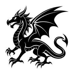 Naklejka premium black dragon vector