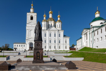 Monument to Patriarch Sergius Stragorodsky in the historical center of the city, opposite the Church of the Annunciation of the Blessed Virgin Mary in Arzamas