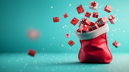 santa claus bag with gifts