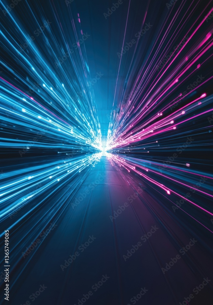 Aufkleber vibrant light rays in blue and pink creating a dynamic visual effect