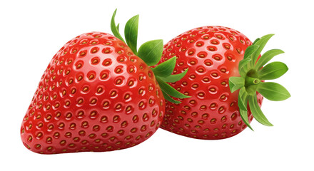 Isolated Two Strawberries