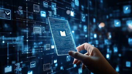 hand on computer keyboard digital