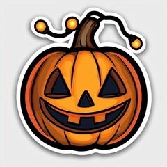 Happy Jack-o'-lantern with String Lights Halloween Sticker