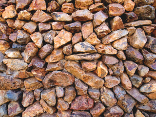 Traditional Stone Wall Made of Fragment Stone in Irregular shapes