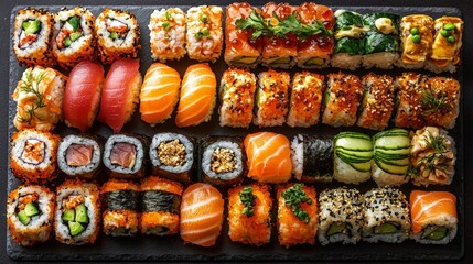 Delicious Sushi Platter: A Feast for Your Eyes & Taste Buds