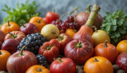 Harvested vegetables and fruits market photography market stall close-up freshness