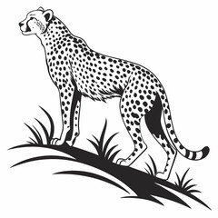 cheetah black silhouette vector