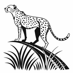 cheetah black silhouette vector