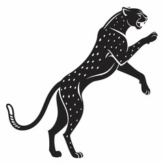 Obraz premium cheetah black silhouette vector