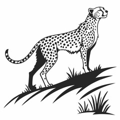 cheetah black silhouette vector