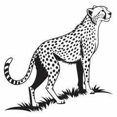 cheetah black silhouette vector
