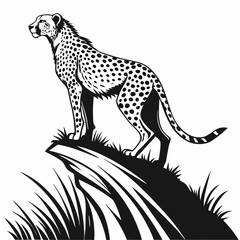 cheetah black silhouette vector