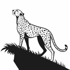 cheetah black silhouette vector