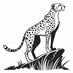 cheetah black silhouette vector