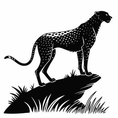 Obraz premium cheetah black silhouette vector