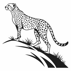 cheetah black silhouette vector
