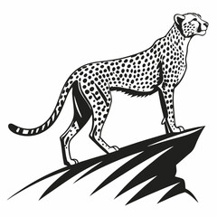 cheetah black silhouette vector
