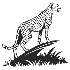 cheetah black silhouette vector