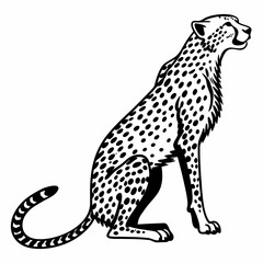 cheetah black silhouette vector