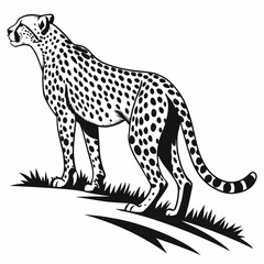 cheetah black silhouette vector