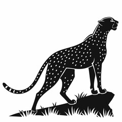 cheetah black silhouette vector